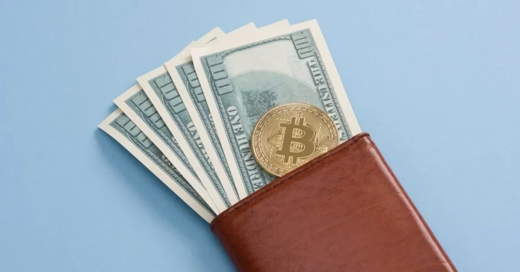 Bitcoin and dollar image